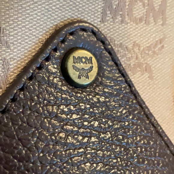 MCM Visetos Mini Handbg Leather and Canvas Brown/Tan - Picture 13 of 17